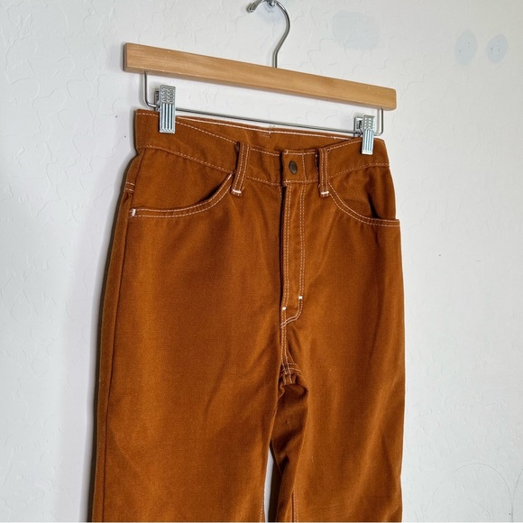 Vintage 60’s Burnt Orange Straight Flare Leg Retro Jean - Picture 4 of 5